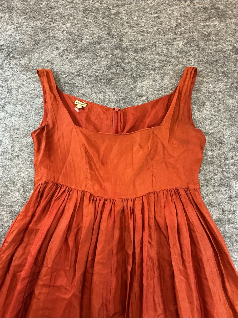 Chan Luu Rust Orange Scoop Neck Midi Dress Size S - Picture 2 of 6
